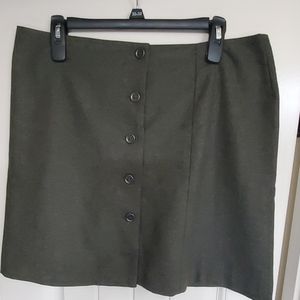 Olive green A-line skirt